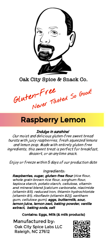 Raspberry Lemon Bread - Gluten-Free